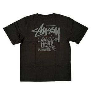 Stussy Black Classic Gear Graphic T-Shirt New